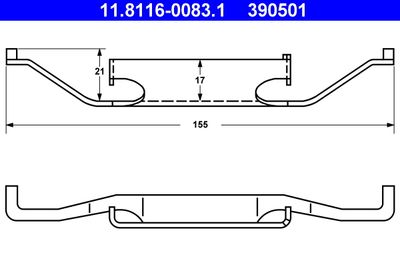 Spring, brake caliper ATE 11.8116-0083.1