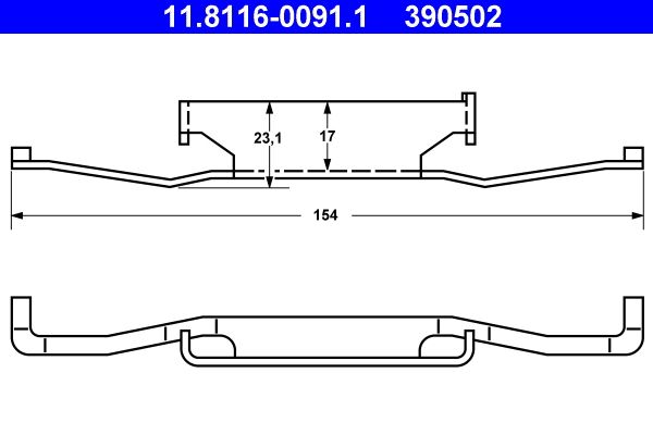ATE 11.8116-0091.1 Spring, brake caliper