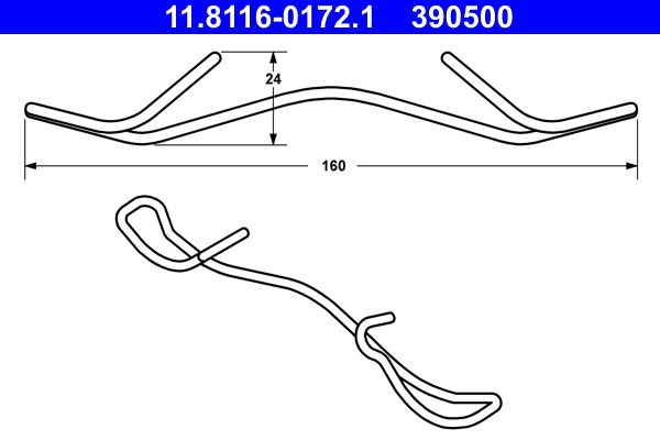 ATE 11.8116-0172.1 Spring, brake caliper