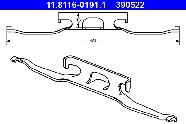 ATE 11.8116-0191.1 Spring, brake caliper