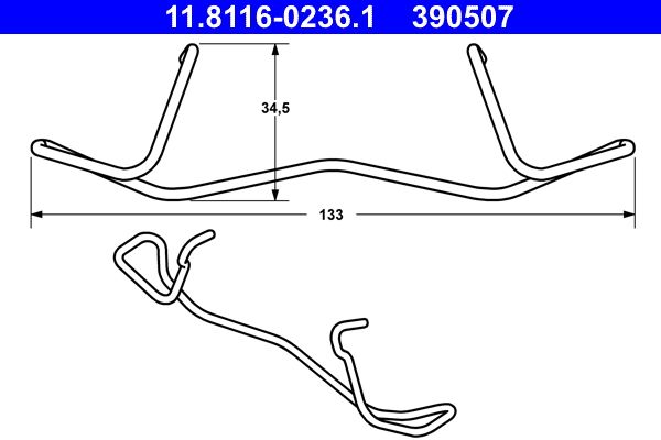 ATE 11.8116-0236.1 Spring, brake caliper