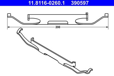 Spring, brake caliper ATE 11.8116-0260.1