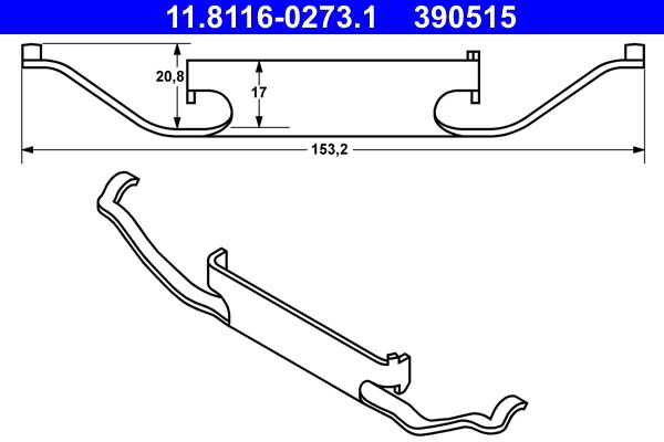 ATE 11.8116-0273.1 Spring, brake caliper