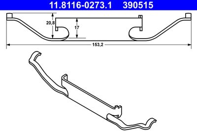 Spring, brake caliper ATE 11.8116-0273.1