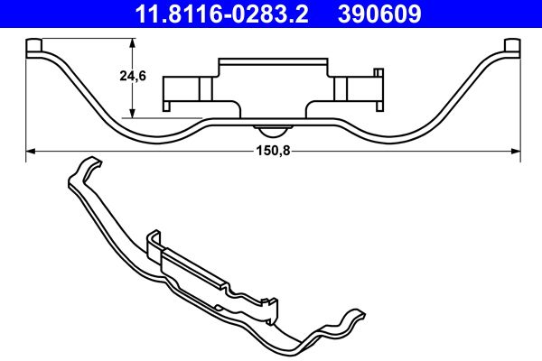 ATE 11.8116-0283.2 Spring, brake caliper