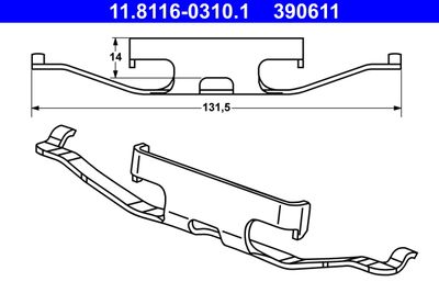 Spring, brake caliper ATE 11.8116-0310.1