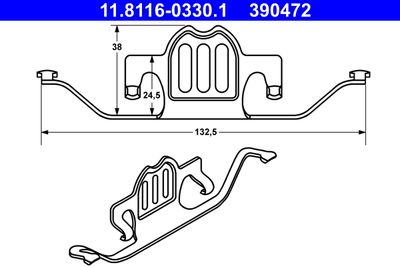 Spring, brake caliper ATE 11.8116-0330.1
