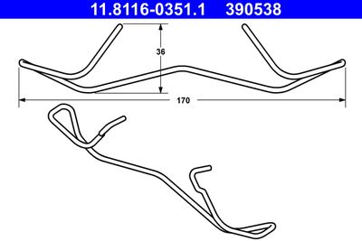 Spring, brake caliper ATE 11.8116-0351.1