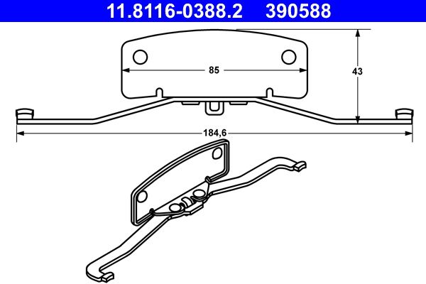 ATE 11.8116-0388.2 Spring, brake caliper