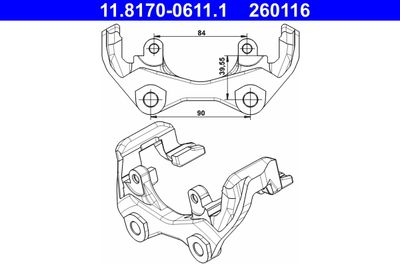 Bracket, brake caliper ATE 11.8170-0611.1