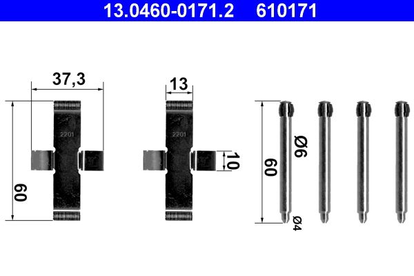 ATE 13.0460-0171.2 Accessory Kit, disc brake pad