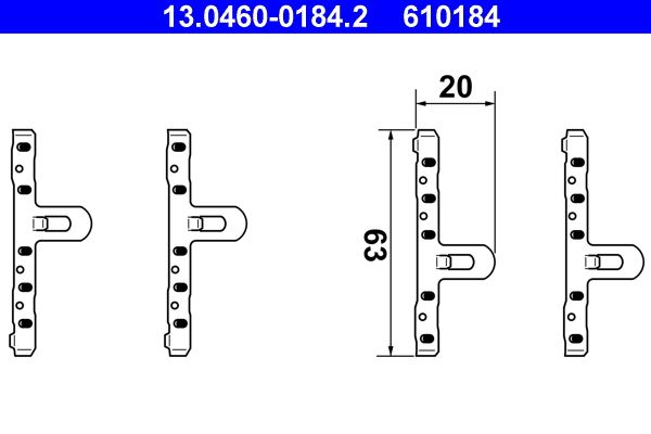 ATE 13.0460-0184.2 Accessory Kit, disc brake pad