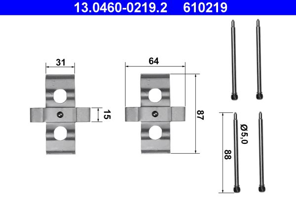 ATE 13.0460-0219.2 Accessory Kit, disc brake pad