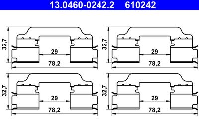 Accessory Kit, disc brake pad ATE 13.0460-0242.2