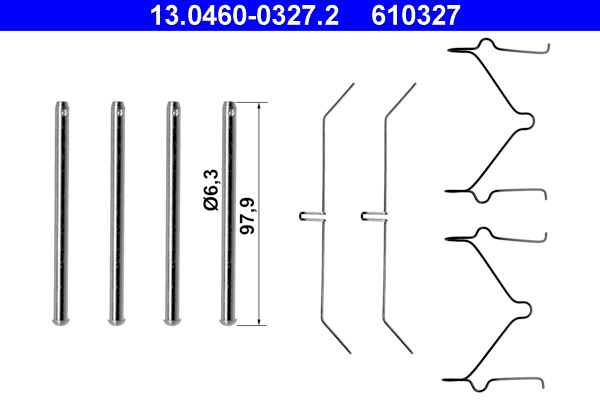 ATE 13.0460-0327.2 Accessory Kit, disc brake pad
