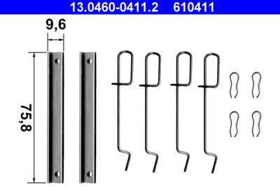 Accessory Kit, disc brake pad ATE 13.0460-0411.2