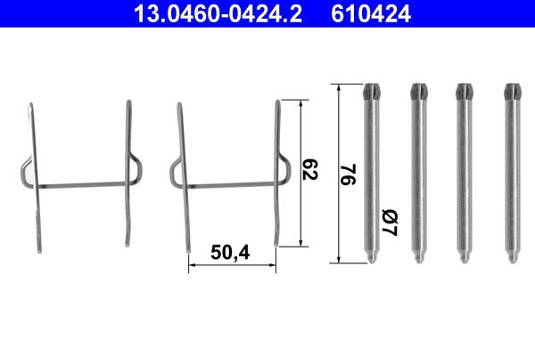 ATE 13.0460-0424.2 Accessory Kit, disc brake pad