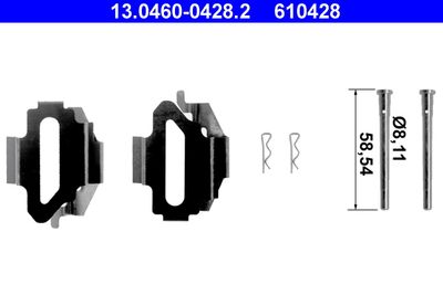 Accessory Kit, disc brake pad ATE 13.0460-0428.2
