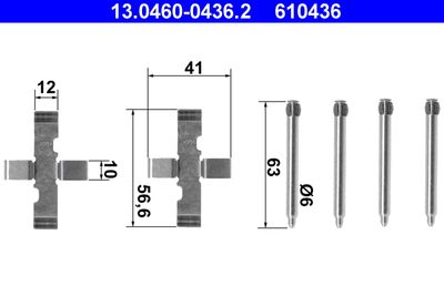 Accessory Kit, disc brake pad ATE 13.0460-0436.2