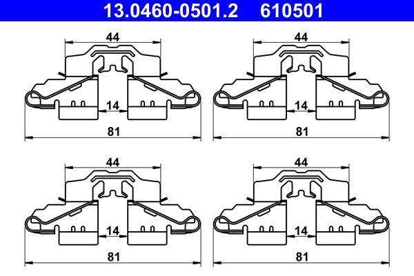 ATE 13.0460-0501.2 Accessory Kit, disc brake pad