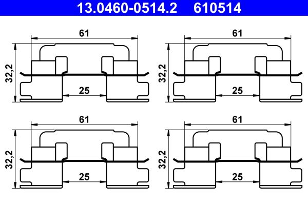 ATE 13.0460-0514.2 Accessory Kit, disc brake pad