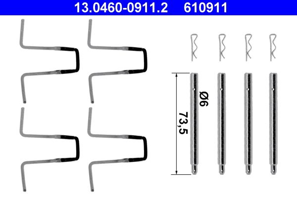 ATE 13.0460-0911.2 Accessory Kit, disc brake pad