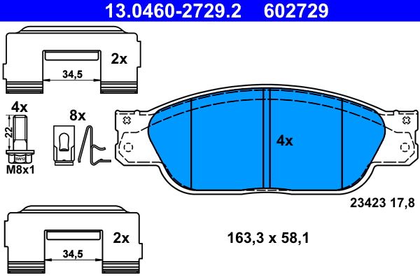 ATE 13.0460-2729.2 Brake Pad Set, disc brake