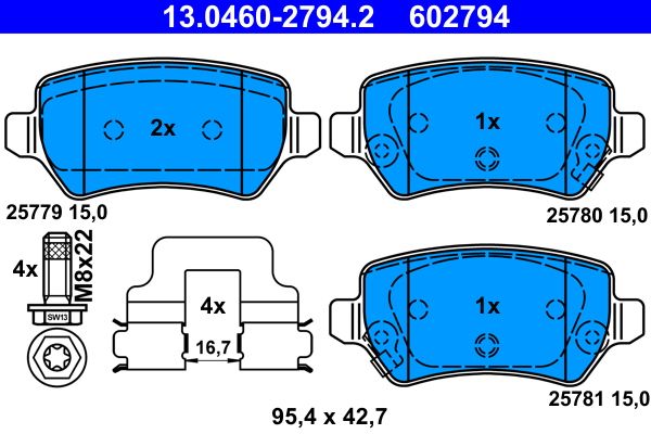ATE 13.0460-2794.2 Brake Pad Set, disc brake
