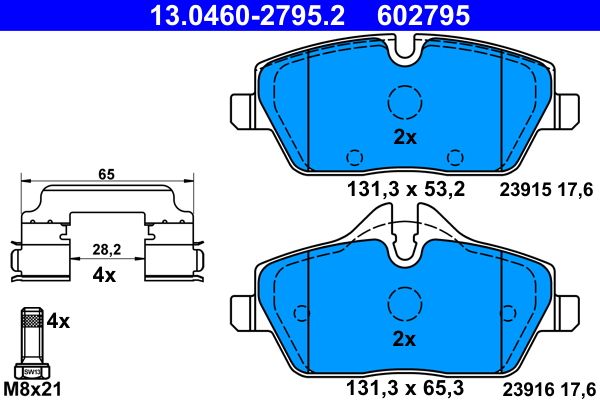 ATE 13.0460-2795.2 Brake Pad Set, disc brake
