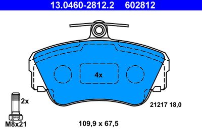 Brake Pad Set, disc brake ATE 13.0460-2812.2