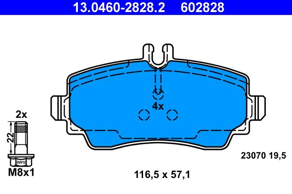 ATE 13.0460-2828.2 Brake Pad Set, disc brake
