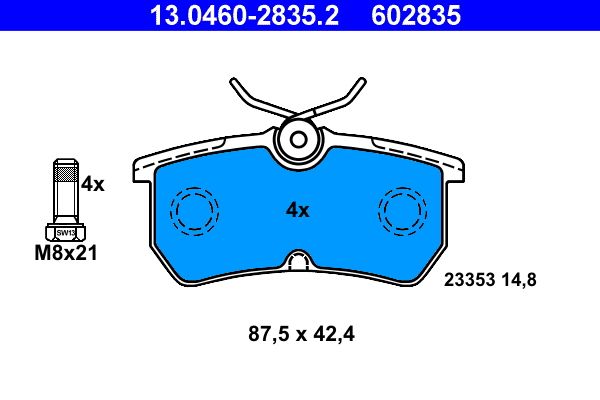 ATE 13.0460-2835.2 Brake Pad Set, disc brake