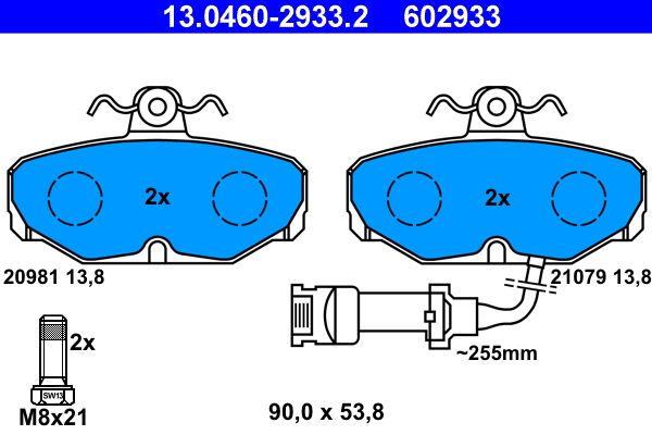 ATE 13.0460-2933.2 Brake Pad Set, disc brake