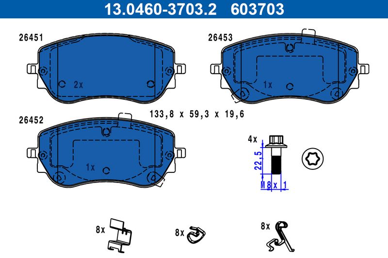 ATE 13.0460-3703.2 Brake Pad Set, disc brake
