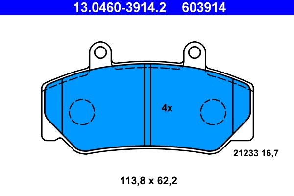 ATE 13.0460-3914.2 Brake Pad Set, disc brake