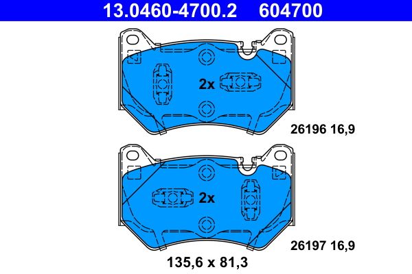 ATE 13.0460-4700.2 Brake Pad Set, disc brake