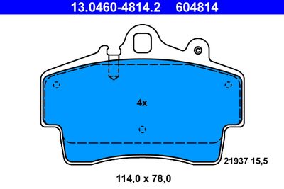 Brake Pad Set, disc brake ATE 13.0460-4814.2
