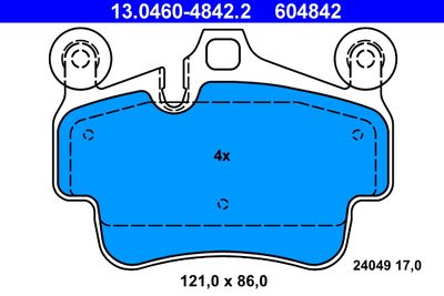 Brake Pad Set, disc brake ATE 13.0460-4842.2