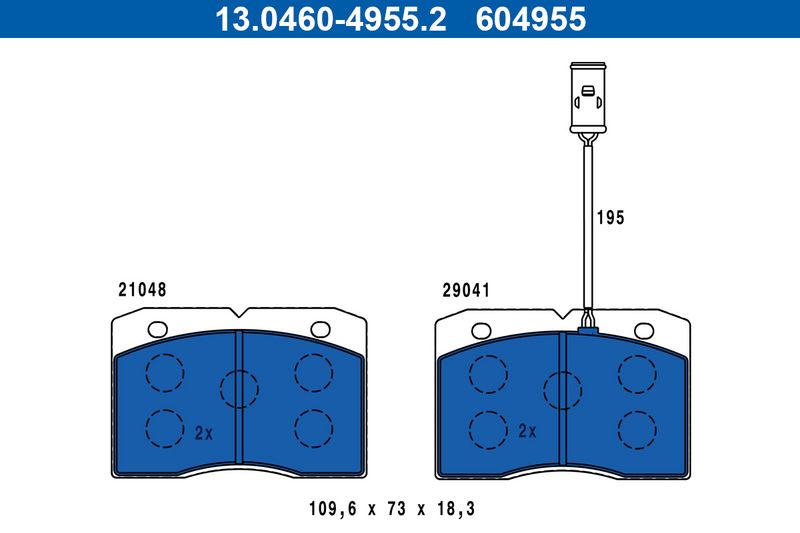 ATE 13.0460-4955.2 Brake Pad Set, disc brake