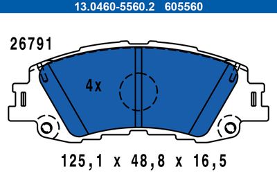 Brake Pad Set, disc brake ATE 13.0460-5560.2