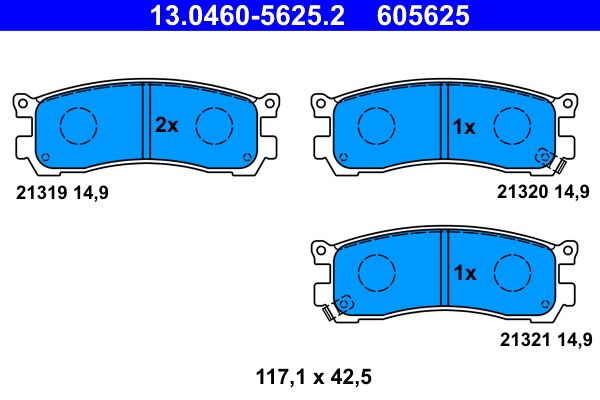 ATE 13.0460-5625.2 Brake Pad Set, disc brake