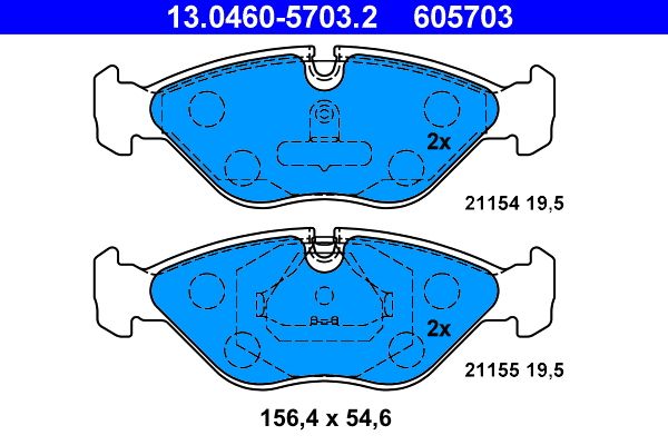 ATE 13.0460-5703.2 Brake Pad Set, disc brake