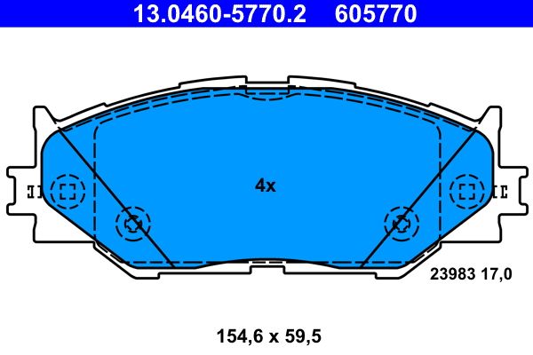 ATE 13.0460-5770.2 Brake Pad Set, disc brake