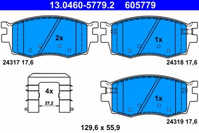 Brake Pad Set, disc brake ATE 13.0460-5779.2