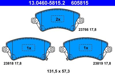 Brake Pad Set, disc brake ATE 13.0460-5815.2