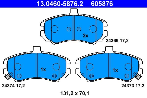 ATE 13.0460-5876.2 Brake Pad Set, disc brake