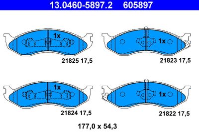 Brake Pad Set, disc brake ATE 13.0460-5897.2