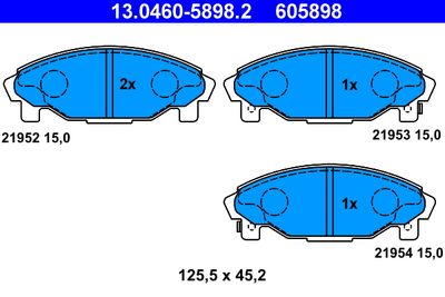 Brake Pad Set, disc brake ATE 13.0460-5898.2