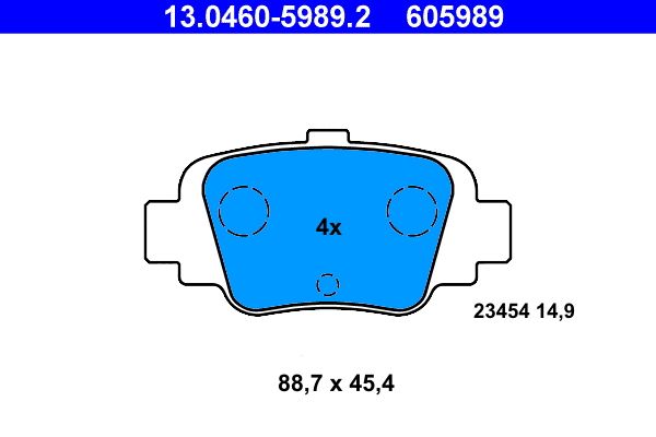ATE 13.0460-5989.2 Brake Pad Set, disc brake