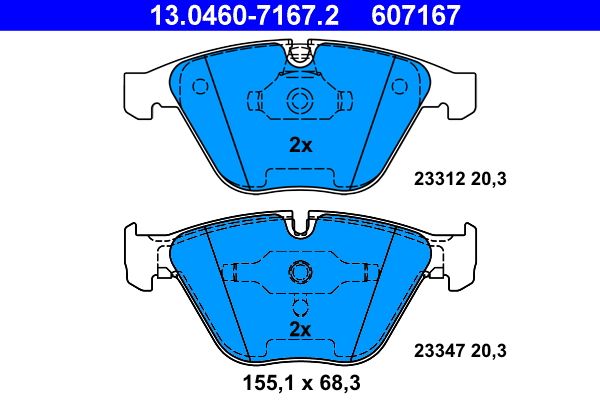 ATE 13.0460-7167.2 Brake Pad Set, disc brake